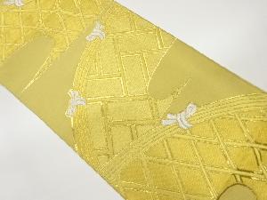 蛇籠に檜垣模様織出し袋帯